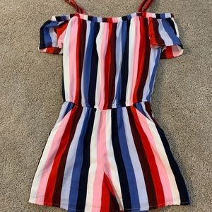 Striped girls romper Abercrombie kids